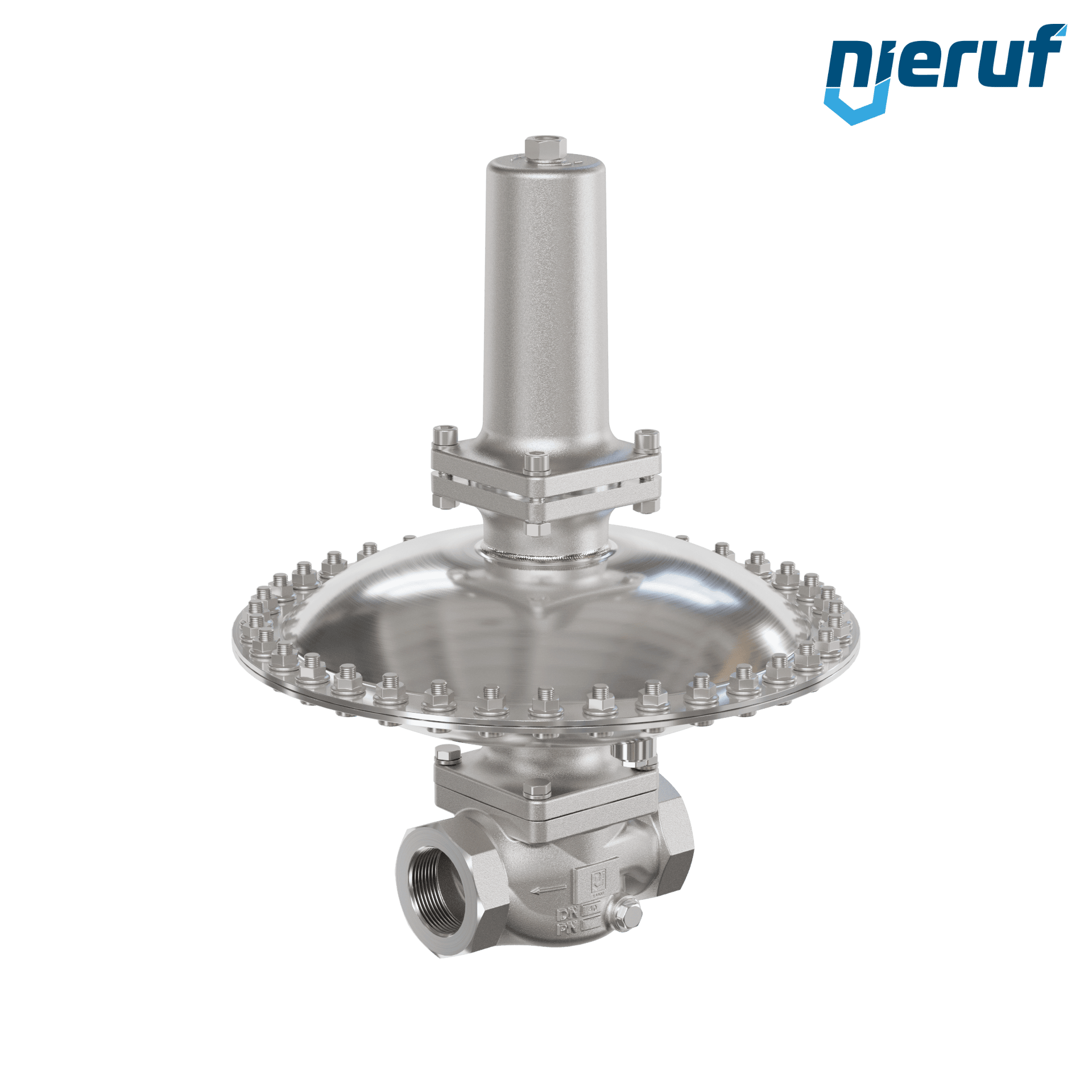 Millibar-Druckminderer DN40 DM24 Innengewinde Edelstahl EPDM 50 - 200 mbar