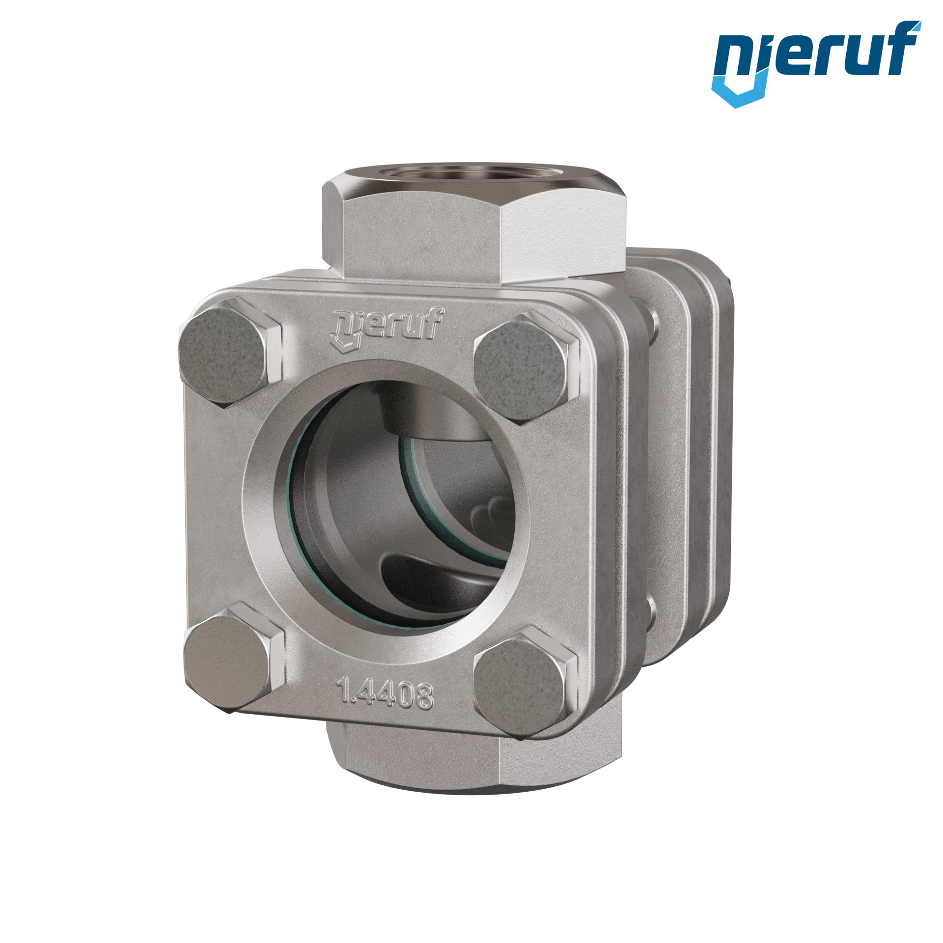 spia visiva / indicatore di flusso G 1 1/2" pollici acciaio inossidabile vetro borosilicato