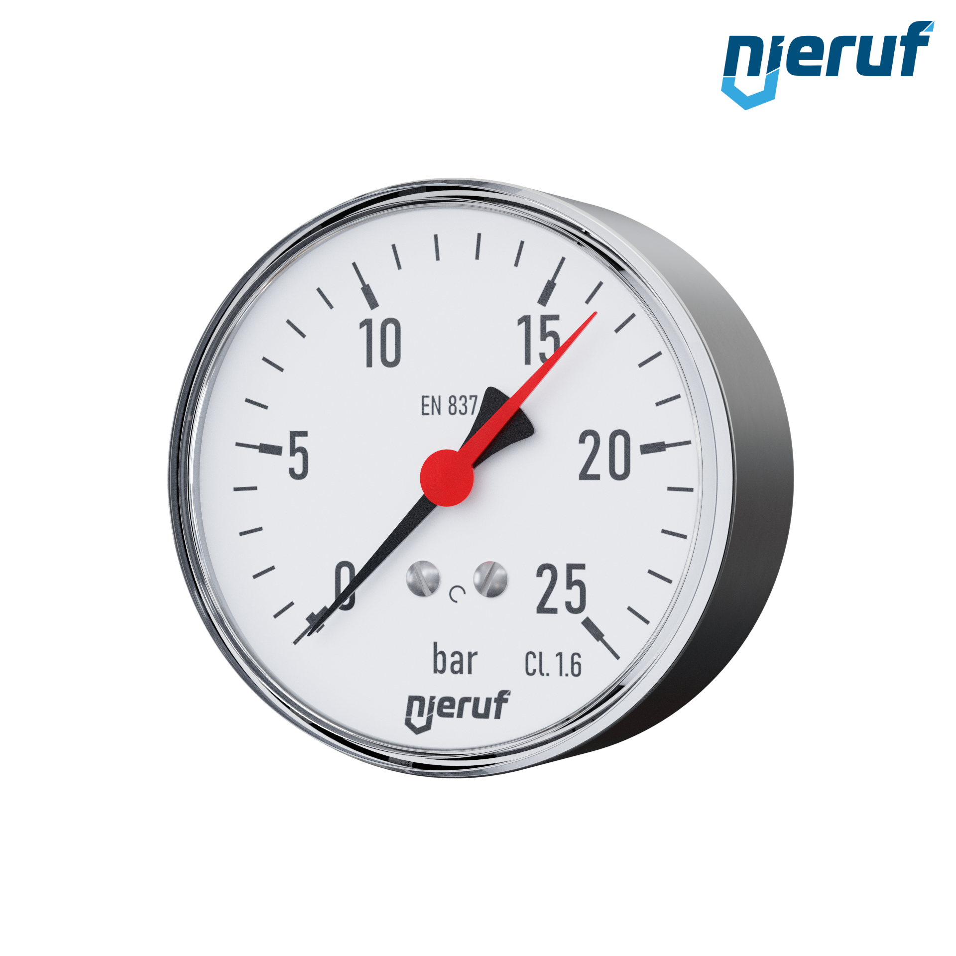 manometro G 1/2" assiale 63 mm acciaio MM04 0 - 25,0 bar senza fluido di riempimento, asciutto