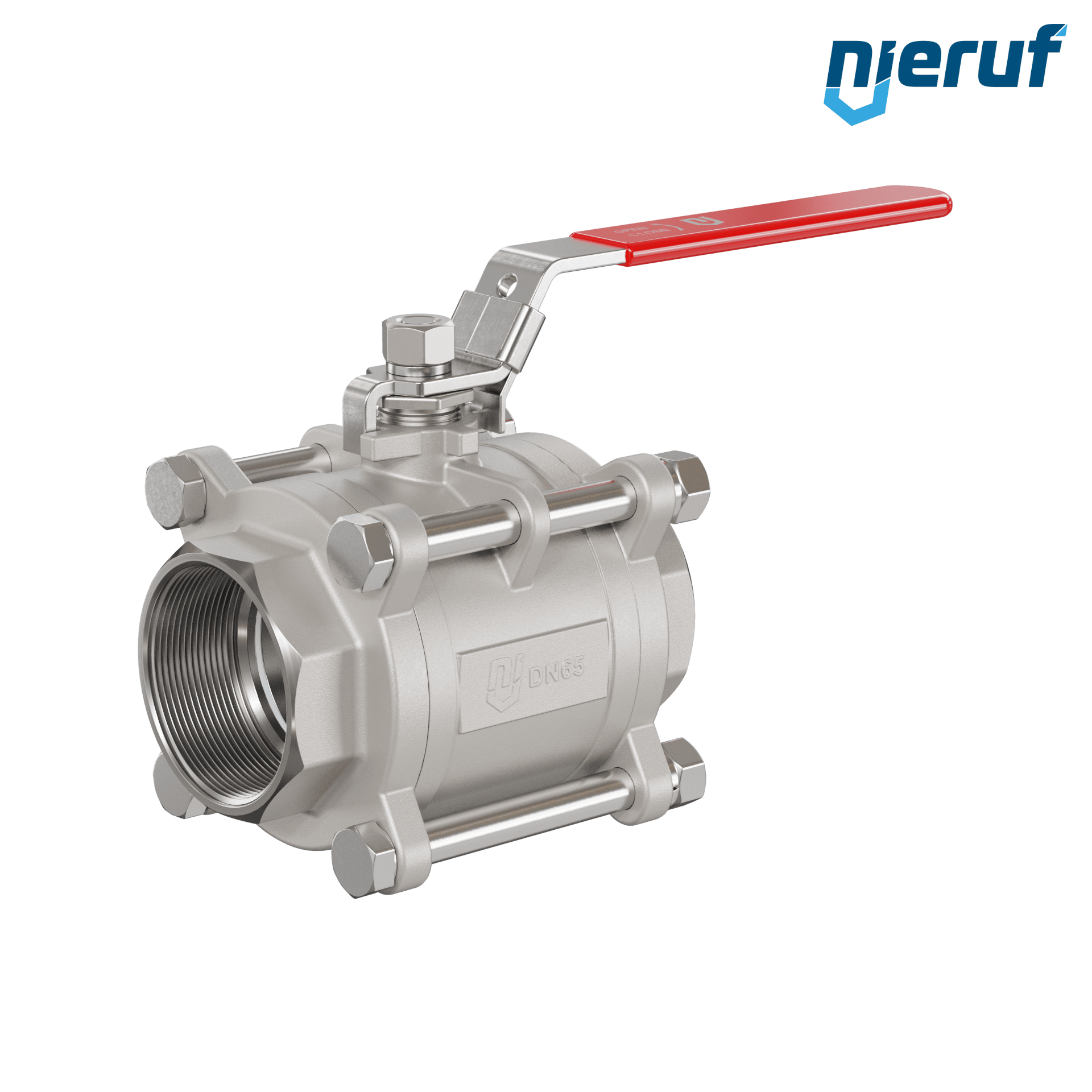 Valvola a sfera in acciaio inossidabile a 3 pezzi DN65 - 2 1/2" pollici filettatura interna NPT