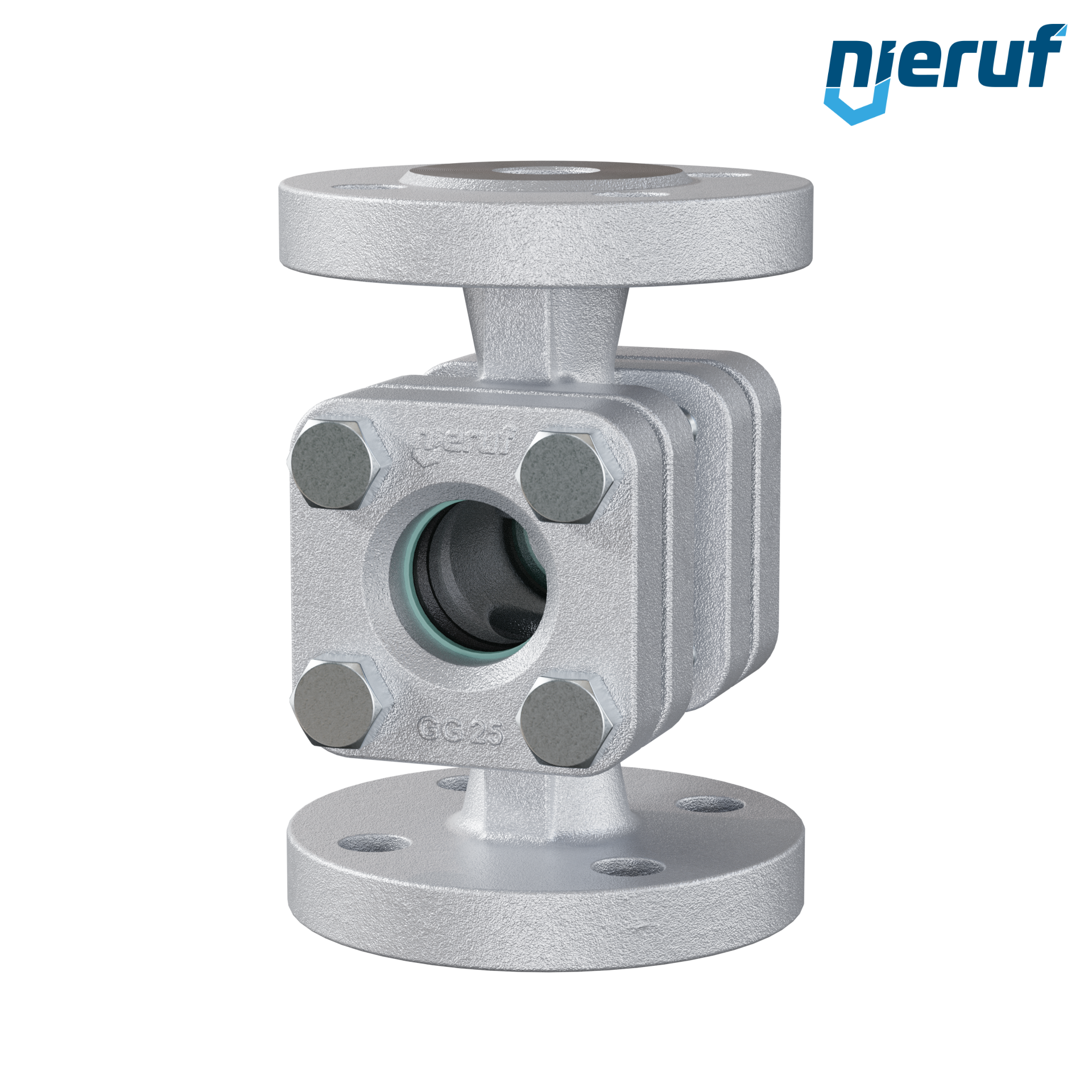 Specola visiva flangiata DN20 - 3/4" pollici ghisa GG25 flangia ANSI 150 vetro borosilicato versione standard