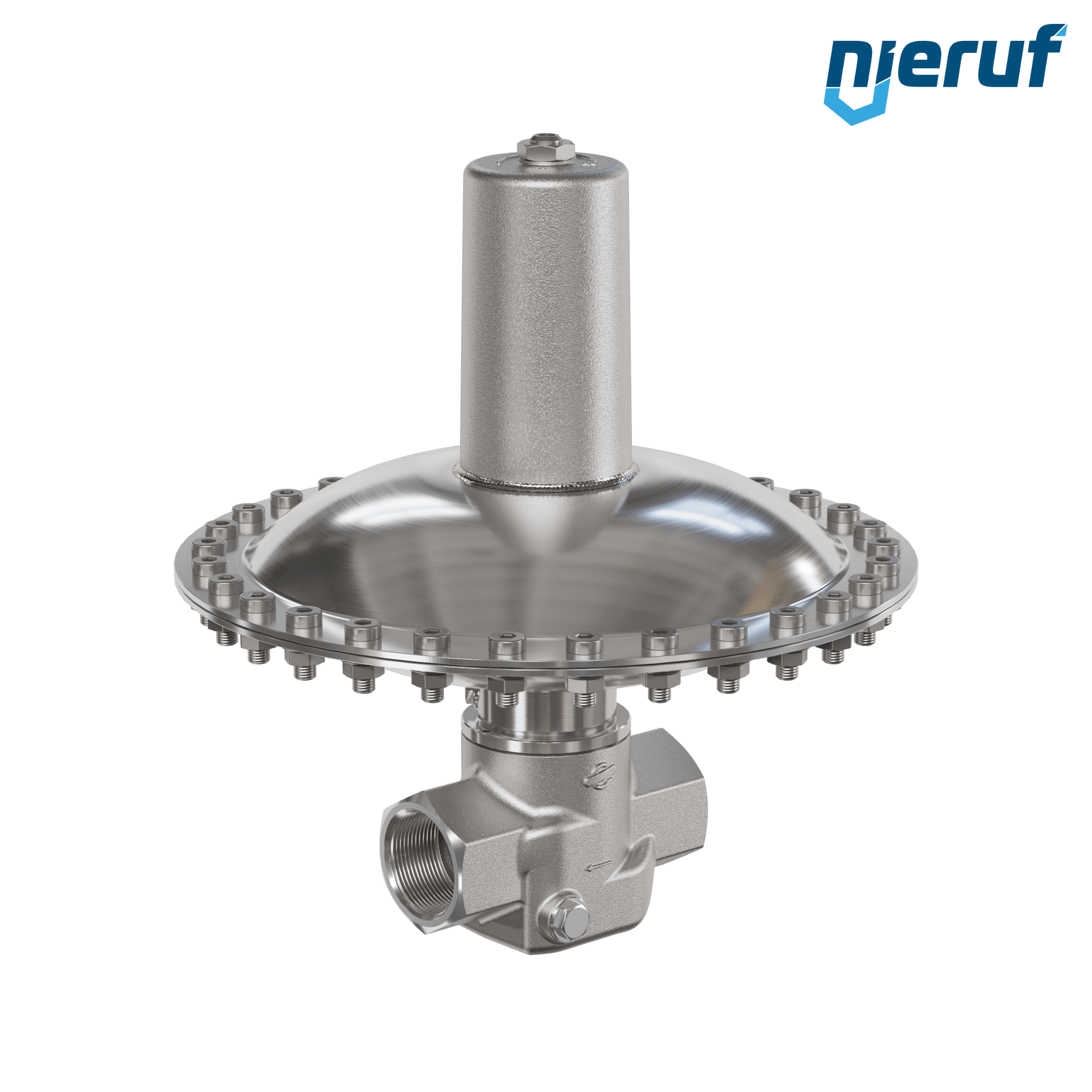 Millibar-Überströmventil 1 1/4" Zoll IG NPT UV17 Edelstahl FKM / PTFE 50 - 500 mbar