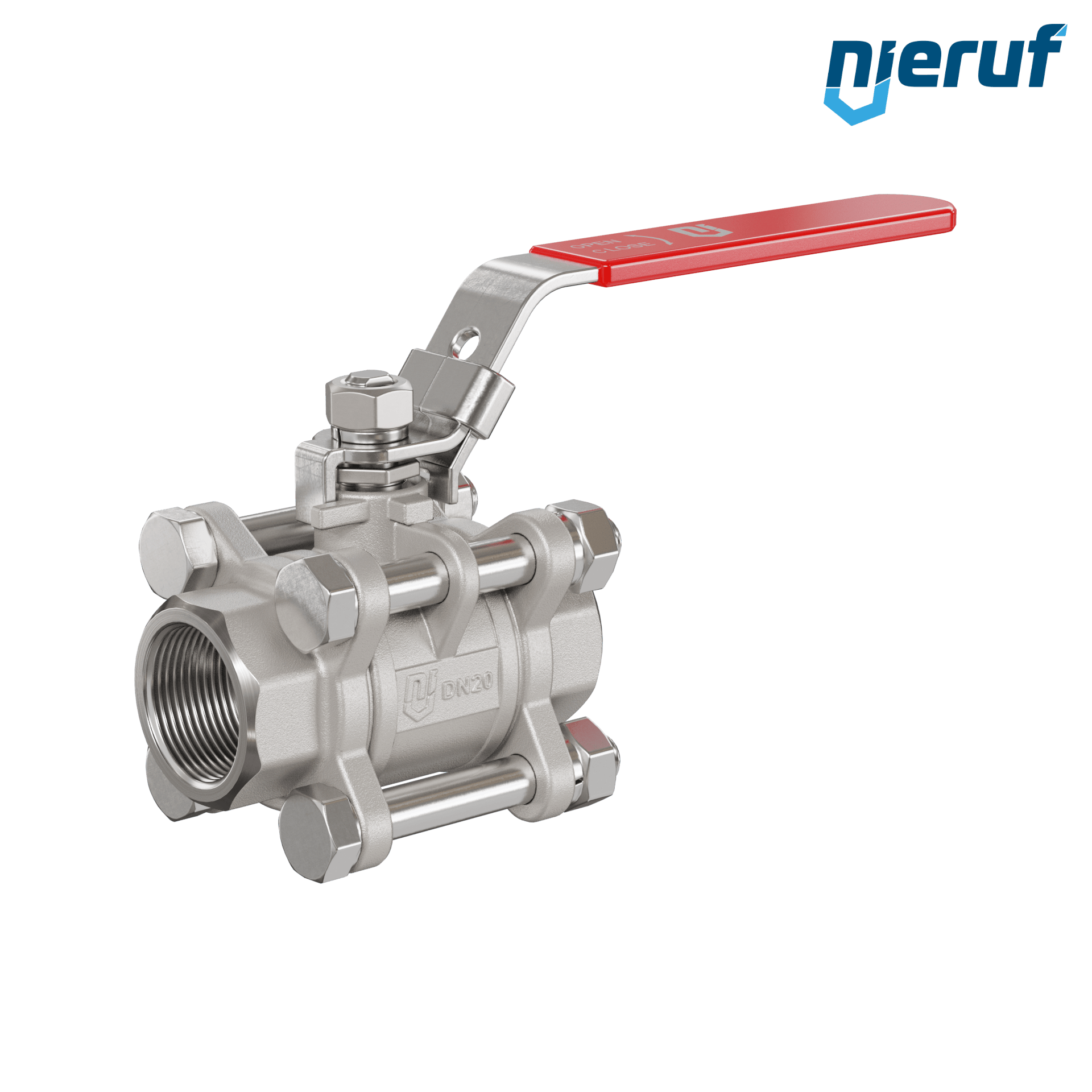 Valvola a sfera in acciaio inossidabile a 3 pezzi DN20 - 3/4" pollici filettatura interna NPT