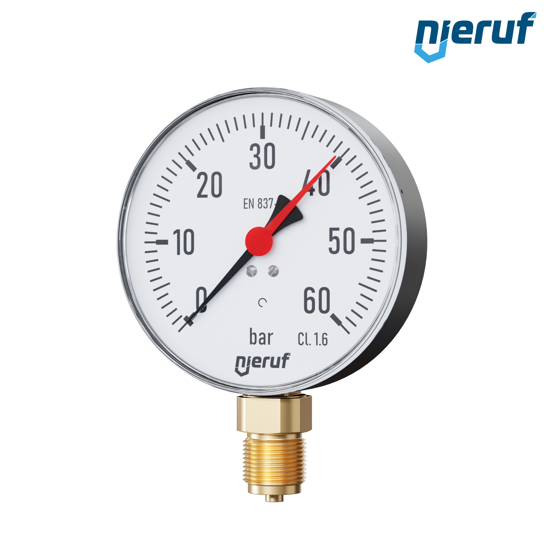 Manometer G 1/2" radial 100 mm Stahl MM04 0 - 60,0 bar ohne Füllung, trocken