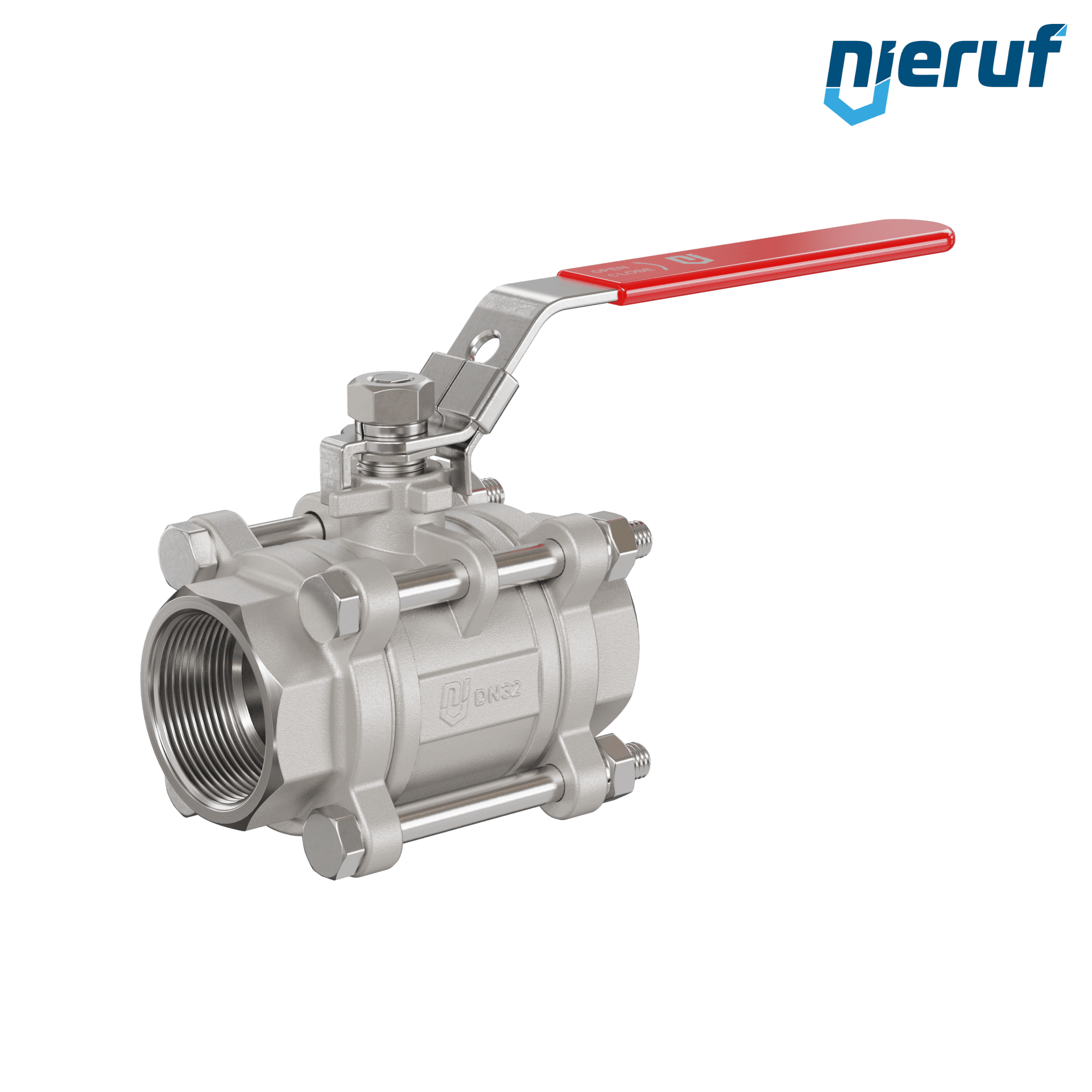 Valvola a sfera in acciaio inossidabile a 3 pezzi DN32 - 1 1/4" pollici filettatura interna NPT