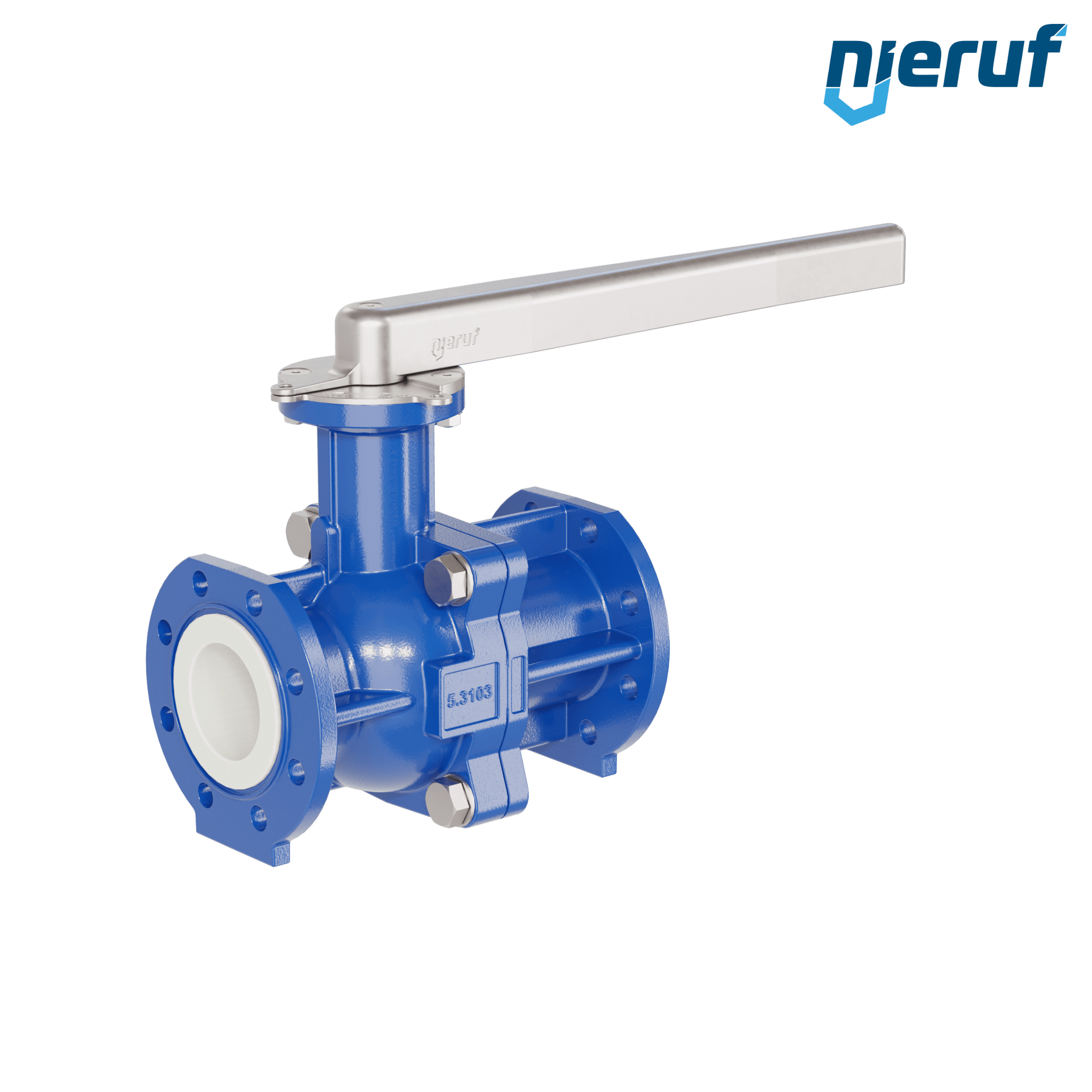 valvola a sfera flangiata PFA FK13 DN80 - 3" pollici PN10/16 in ghisa sferoidale 5.3103 con leva in acciaio