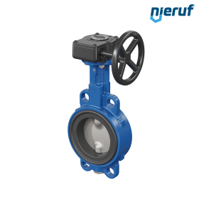 Absperrklappe AK01 DN 80 PN6-PN10-PN16 & ANSI150 DVGW-Gas Schneckenradgetriebe