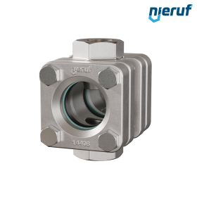 Durchfluss-Schauglas G 3/4" Zoll Edelstahl Borosilikatglas