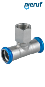 T-Stück Pressfitting I x I DN20 - 22,0 mm Innengewinde 3/4" Zoll Edelstahl
