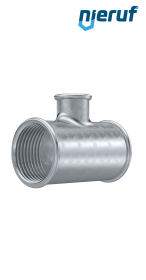 Tempergussfitting T-Stück Abzweig reduziert Nr. 130, 1" x 3/4" Zoll verzinkt