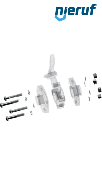 Verbindungsset Absperrklappe/Flansch DN65 - 2 1/2" Zoll für Flansch PN16 Stahl