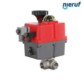 3 Wege Kugelhahn elektrisch 24-240V DN15 - 1/2" Zoll Edelstahl reduzierter Durchgang mit T-Bohrung