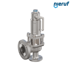 Flansch-Sicherheitsventil ASME gasförmige Medien gasdicht mit Faltenbalg ANSI 150 DN25 1" x 2" SF04, Edelstahl, EPDM, mit Anlüfthebel
