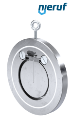 Zwischenflansch-Rückschlagklappe DN80 ZR02 Edelstahl 1.4408 PTFE