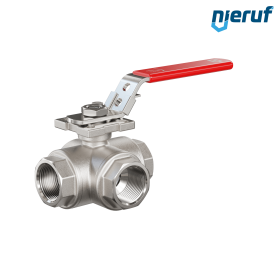 3-Wege Kugelhahn DN25 - 1" Zoll GK09 Edelstahl L-Bohrung
