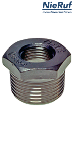 Reduzierstück 1/2" x 1/4" Zoll NPT AGxIG Edelstahl 316L