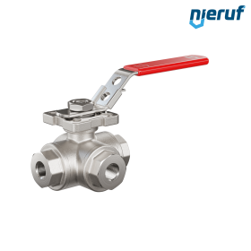 3-Wege Kugelhahn DN8 - 1/4" Zoll GK09 Edelstahl L-Bohrung