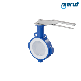 PFA-Absperrklappe PTFE AK09 DN150 PN10-PN16 Rasthebel Silikon Einlage