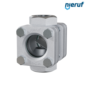 Schauglas G 1 1/2" Zoll Stahlguss Borosilikatglas Version mit Klappe
