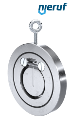 Zwischenflansch-Rückschlagklappe DN50 ZR02 Edelstahl 1.4408 FKM (Viton)