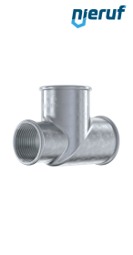 Tempergussfitting T-Stück Durchgang reduziert Nr. 130, 3/4" x 3/4" x 1/2" Zoll verzinkt