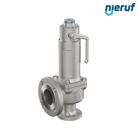 Flansch-Sicherheitsventil ASME flüssige Medien gasdicht ANSI 150 DN40 1 1/2" x 3" SF07, Stahlguss, EPDM, mit Anlüfthebel